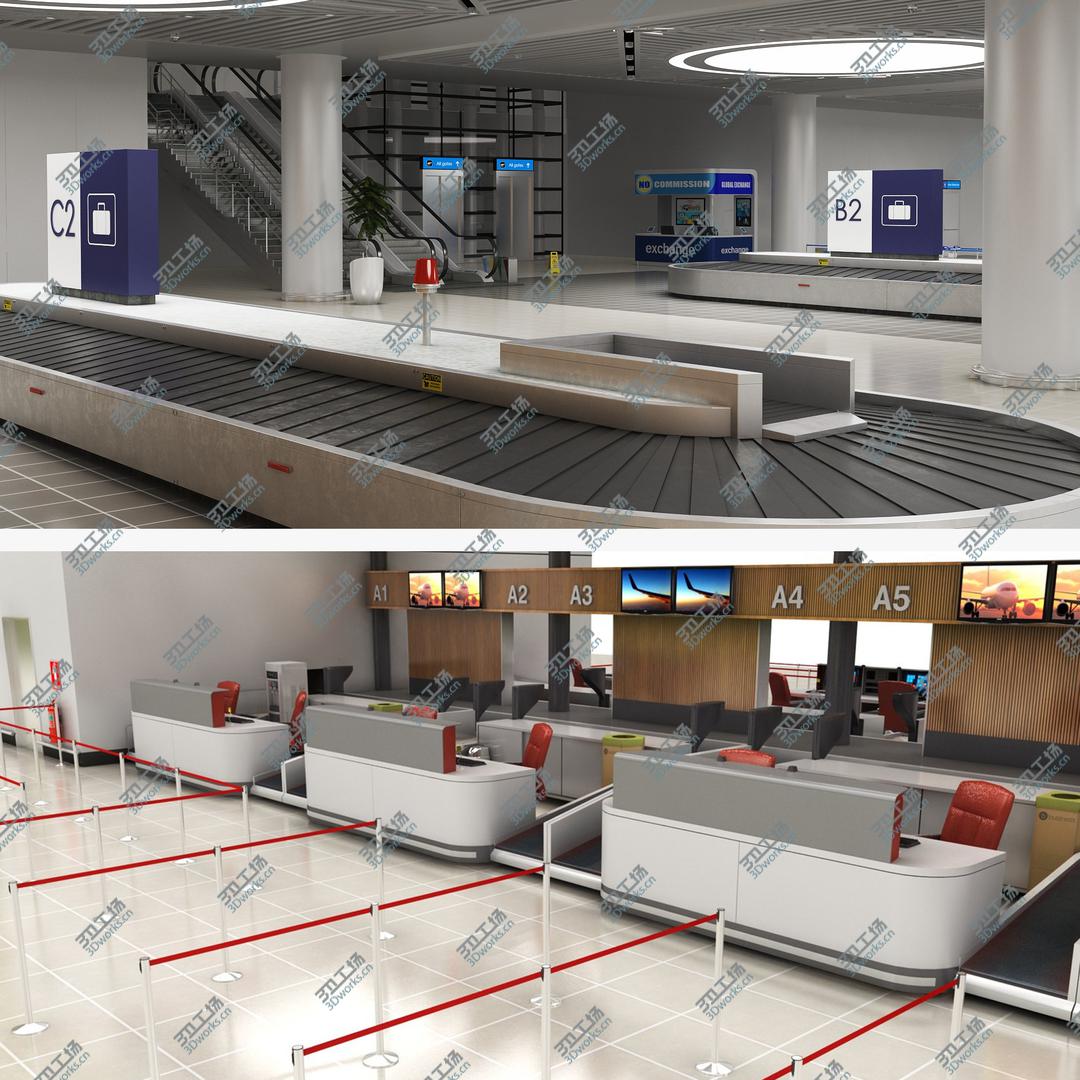 images/goods_img/202104021/3D model Airport Baggage Reclaim Room and Check-in Counter/1.jpg
